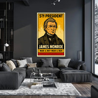 James Monroe 5th President of the United States Inked Comic Style Poster