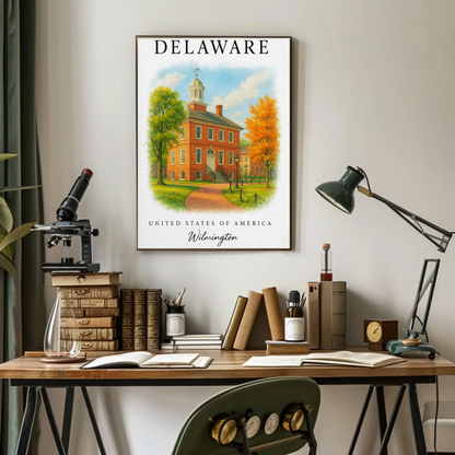 Delaware, Wilmington Signature Series Vintage Travel Poster
