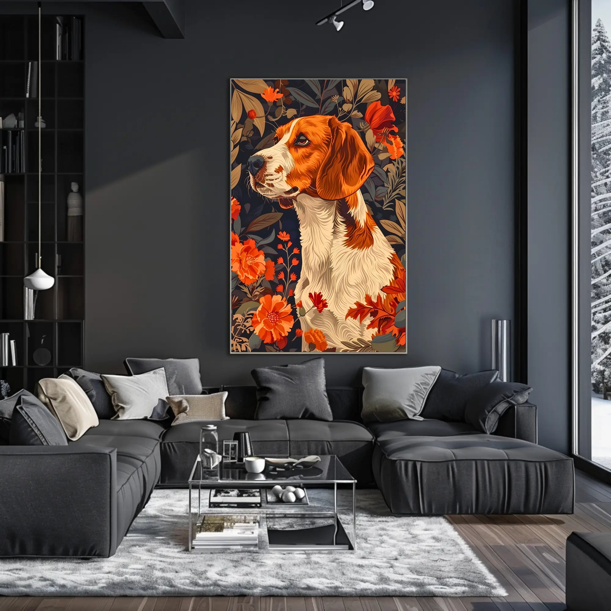 Autumn Canine Elegance Wall Art Print