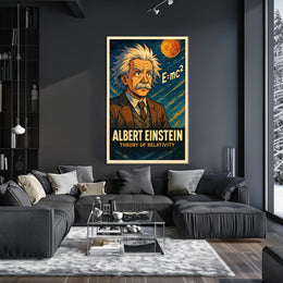 Einstein Relativity Vintage Educational Poster