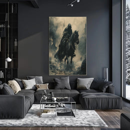 Mysterious Rider in Misty Realm Fantasy or Mythology Poster PosterGoat