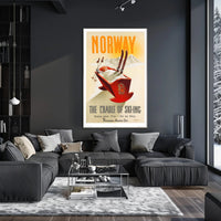 Norway Ski Adventure Vintage Travel Poster PosterGoat