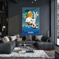 Skiing in France with the Sun Poster PosterGoat
