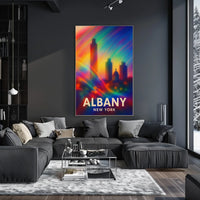 Albany Skyline Abstract Art Poster: Vibrant Cityscape