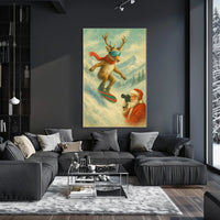 Reindeer On The Slopes Poster