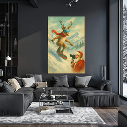 Reindeer On The Slopes Poster