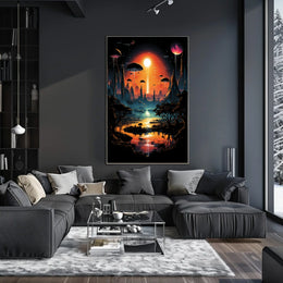 Alien Landscape At Sunset Poster