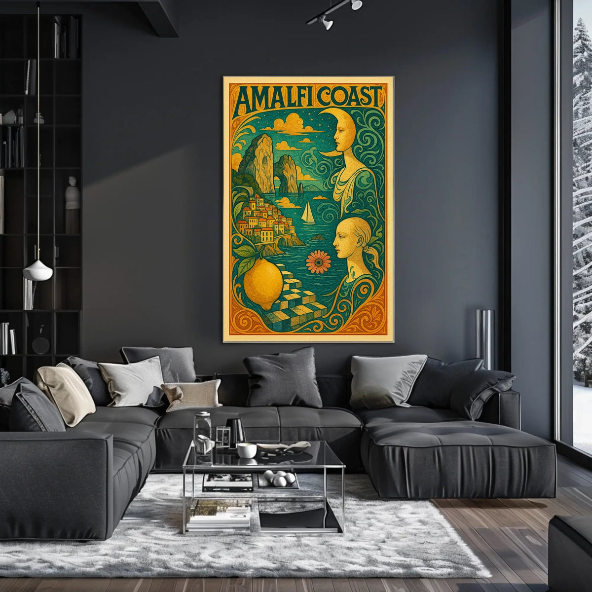 Amalfi Coast Artistic Tribute Poster