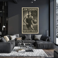Jim Thorpe Basketball Heritage Art Poster