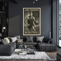 Jim Thorpe Basketball Heritage Art Poster