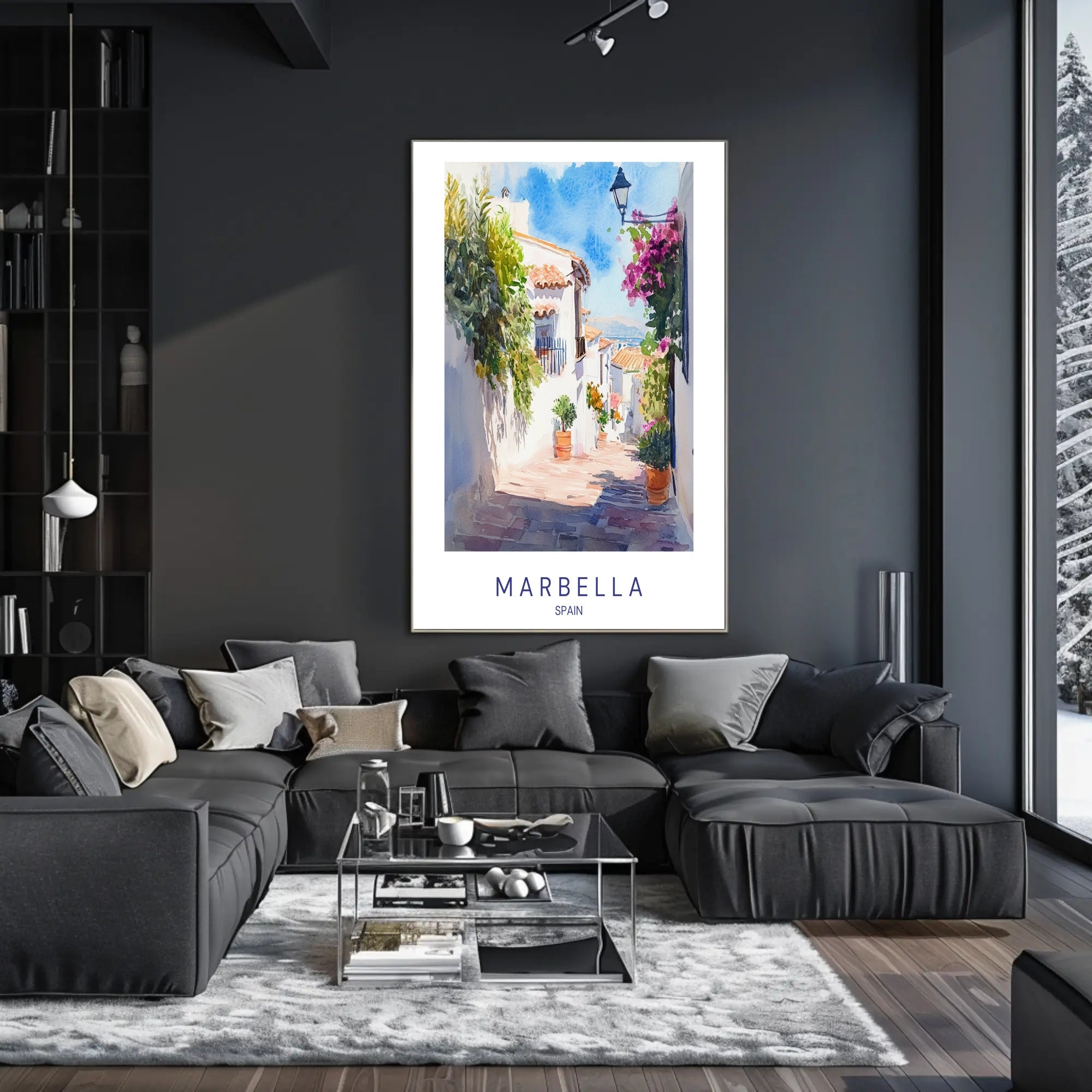 Marbella: A Picturesque Spanish Street Poster PosterGoat