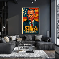 Lyndon B Johnson 36th President Poster Wall Art Decor