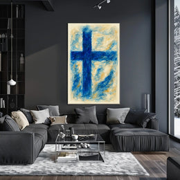 Abstract Blue Cross Abstract Poster