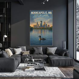Minneapolis City of Lakes Poster