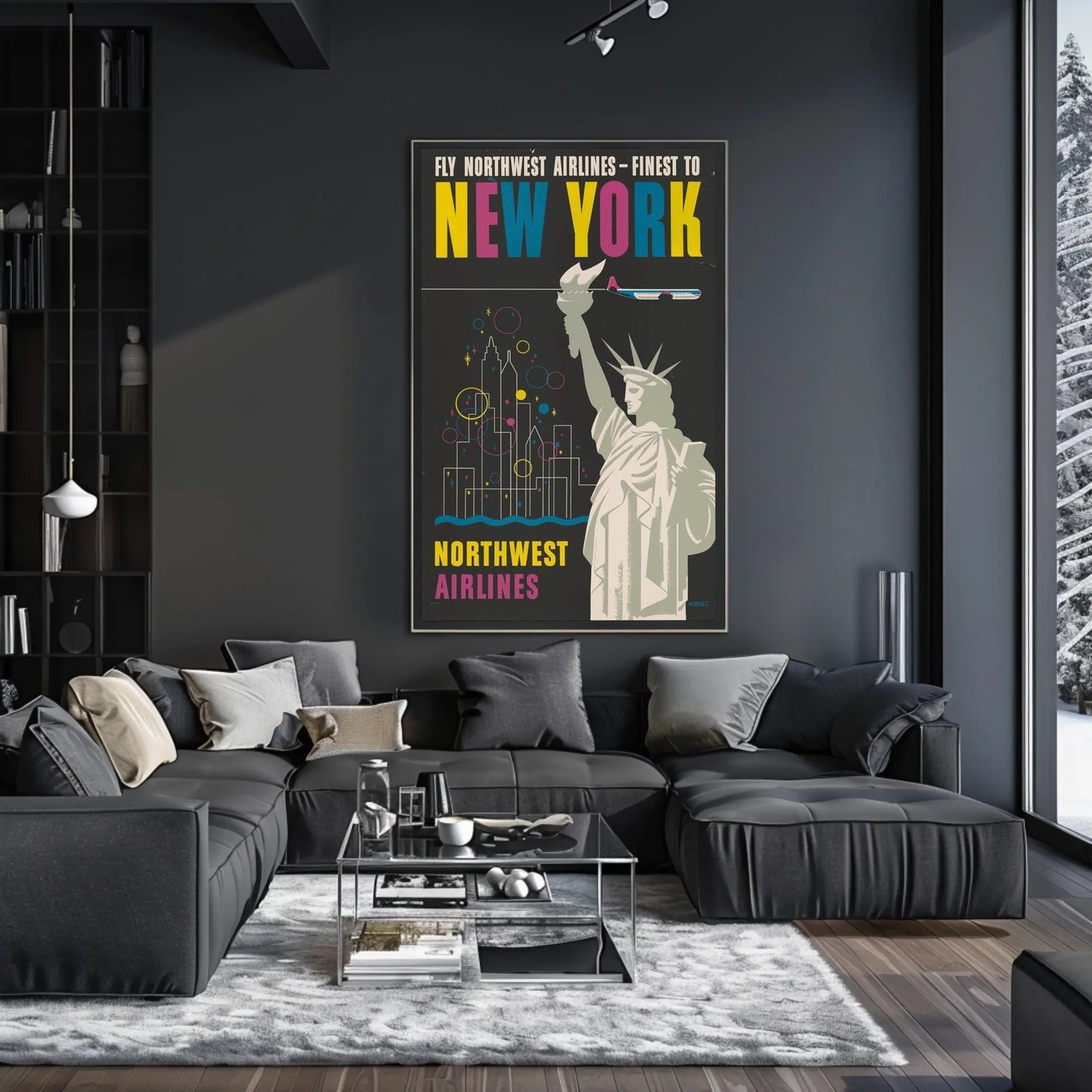 Fly Northwest Airlines to New York Poster PosterGoat