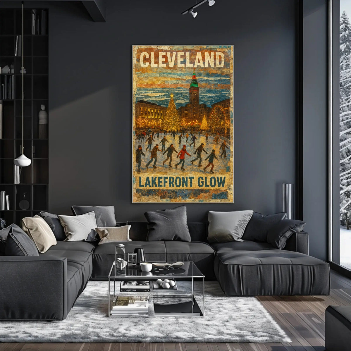 Cleveland Lakefront Glow Poster