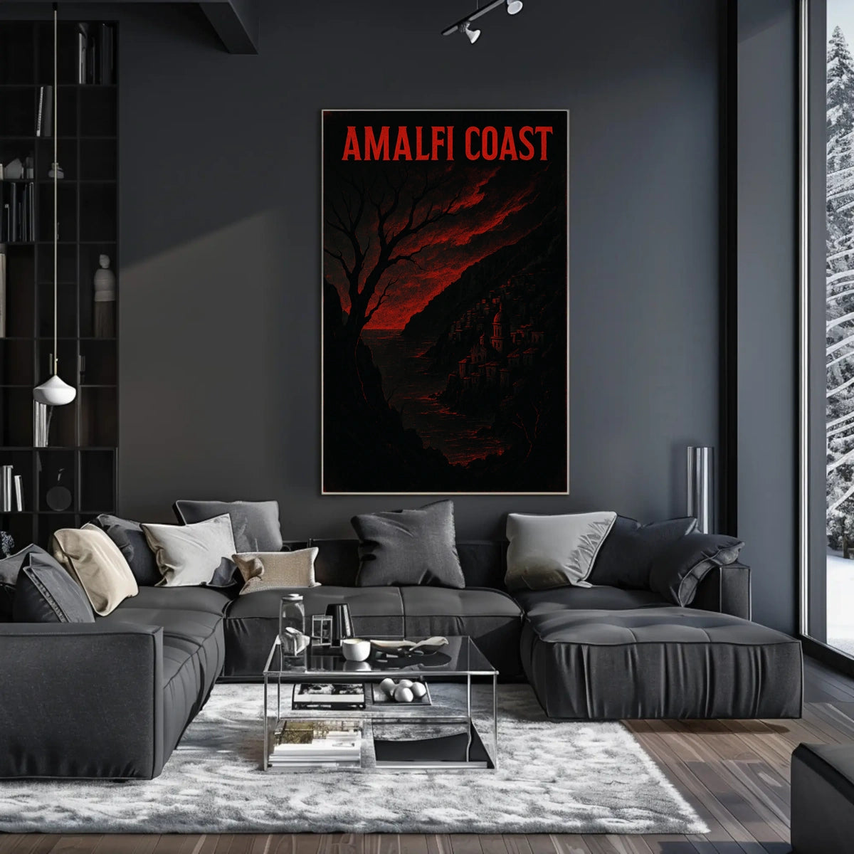 Amalfi Coast Dramatic Landscape Poster Wall Art Decor