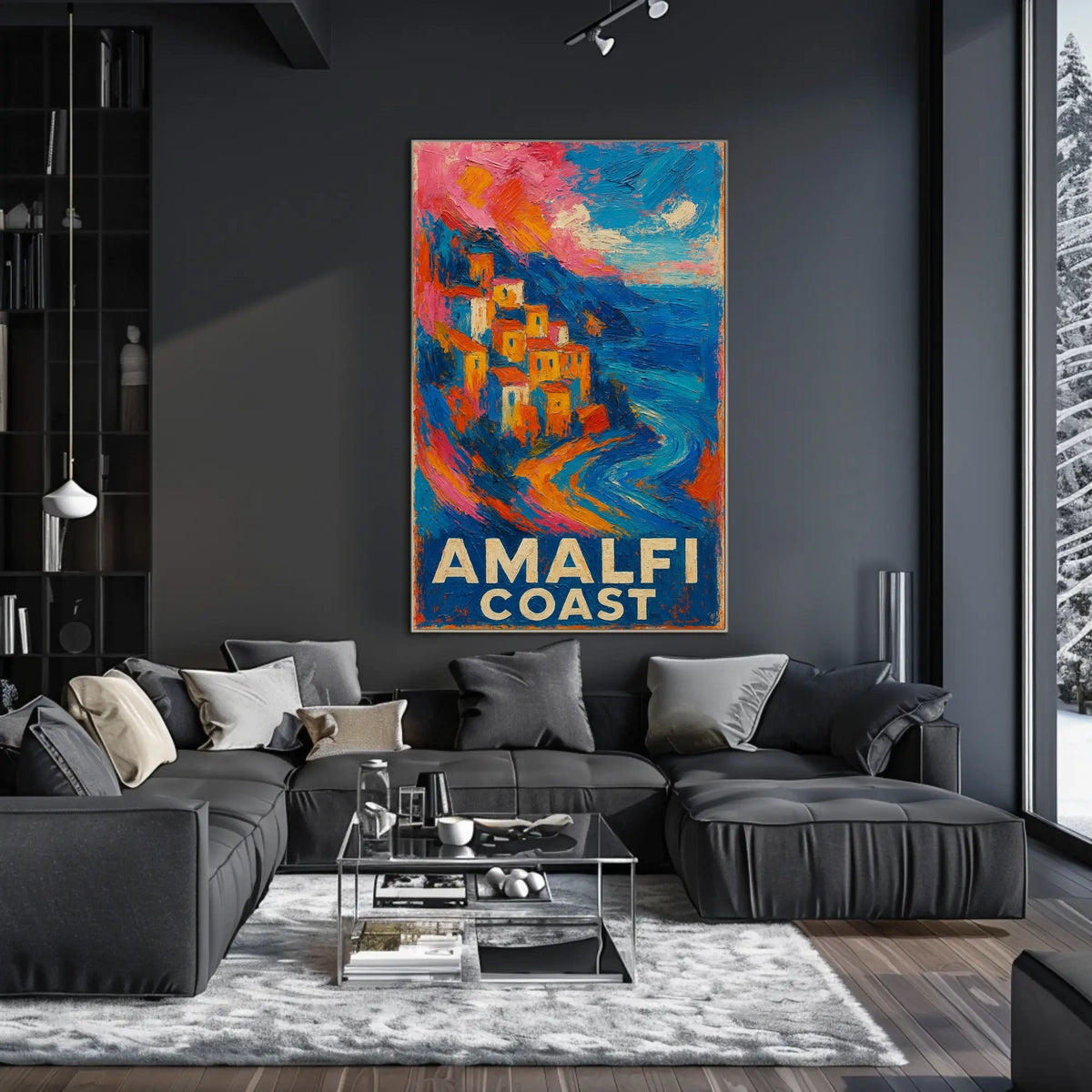 Amalfi Coast Poster Wall Art Print 18x24 Coastal Decor
