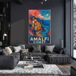 Amalfi Coast Poster Wall Art Print 18x24 Coastal Decor