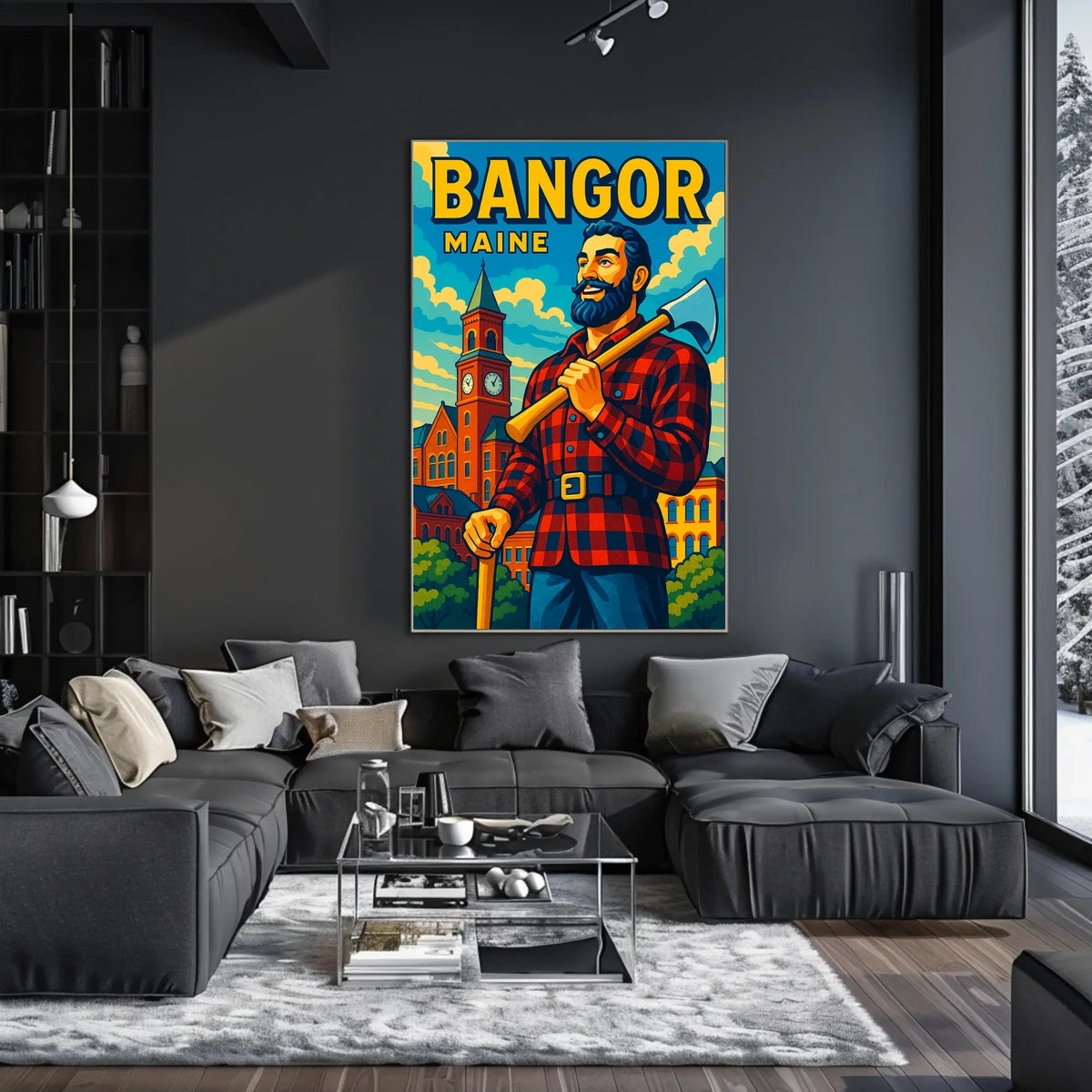Bangor, Maine Lumberjack Spirit Poster