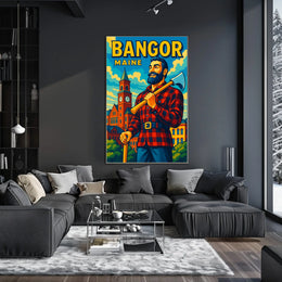 Bangor, Maine Lumberjack Spirit Poster