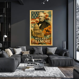 Millard Fillmore 13th President of the United States Layered Digital Collage Poster