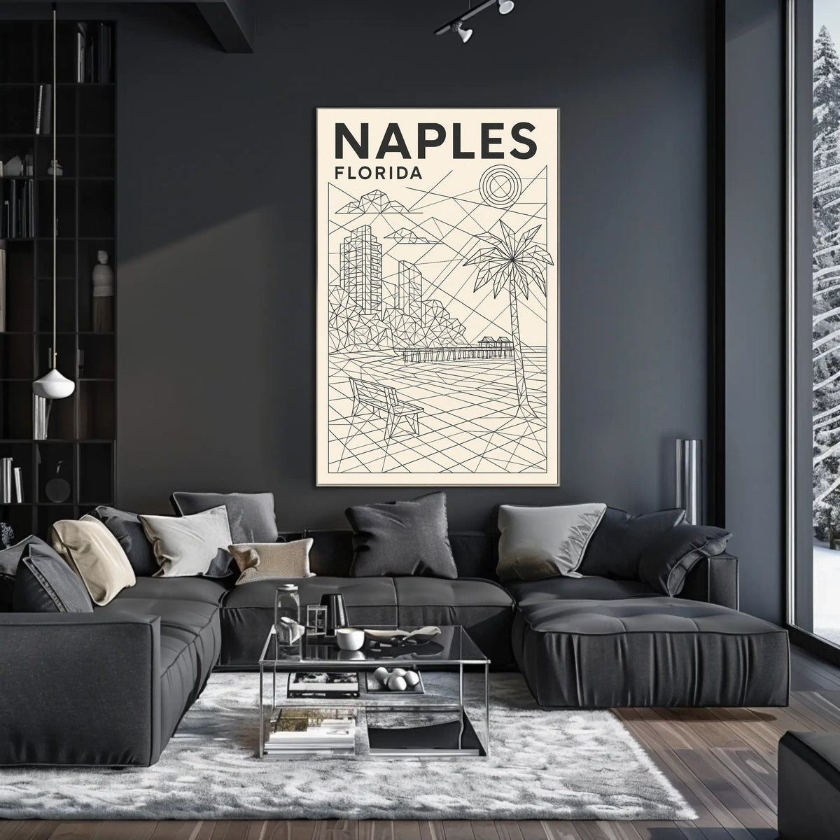 Naples Florida Geometric Coastal Art Poster 18x24 Print