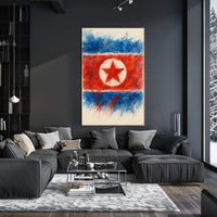 Abstract North Korean Flag Abstract Poster