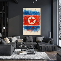 Abstract North Korean Flag Abstract Poster