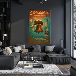 Philadelphia Poster: Historical Elegance Meets Modern Vibrancy