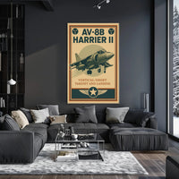 AV-8B Harrier II Retro Military Recruitment Poster