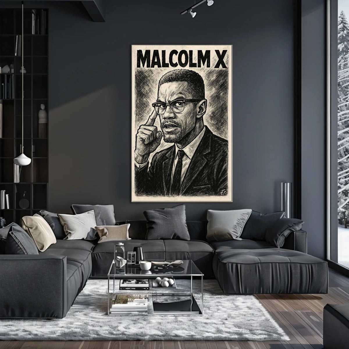 Malcolm X Portrait Poster