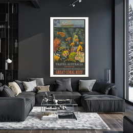 Vibrant Underwater Adventure Great Coral Reef Australia Travel Poster
