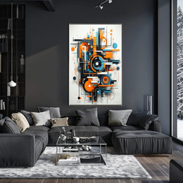 Geometric Energy Burst Modern Abstract Artistic Poster