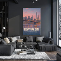 New York City Pastel-Hued Skyline Poster
