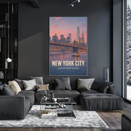 New York City Pastel-Hued Skyline Poster