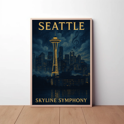 Seattle Skyline Symphony Travel Poster