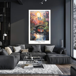 Central Park Autumn Impressionism Urban or Cityscape Poster PosterGoat