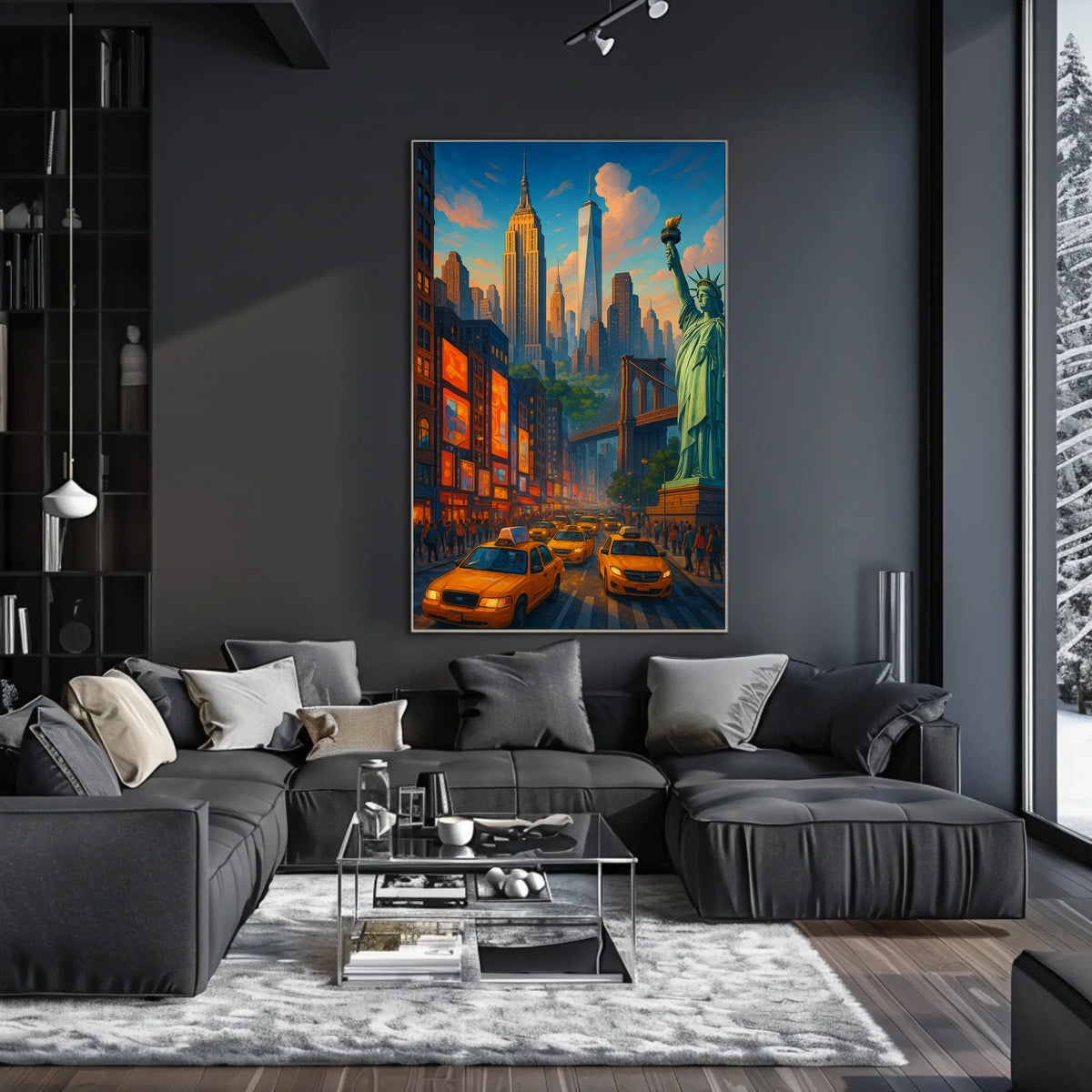 New York City Twilight Scene Poster For Bold Urban Decor