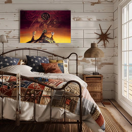 Mysterious Peaks Surreal Landscape Art Poster, Abstract Category