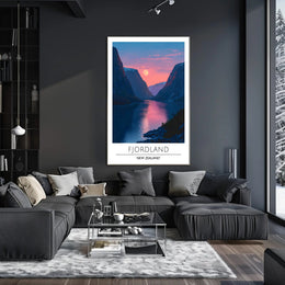 Fjordland Sunset Travel Poster