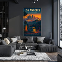 Los Angeles Sunset Vintage Art Poster Print