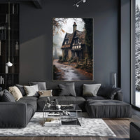 Enchanted Cottage In The Mist Poster