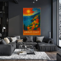 Amalfi Coast Poster Wall Art for Coastal Home Decor