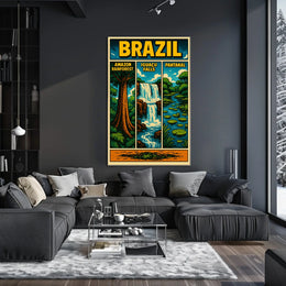 Brazil's Iconic Natural Wonders Vintage Poster