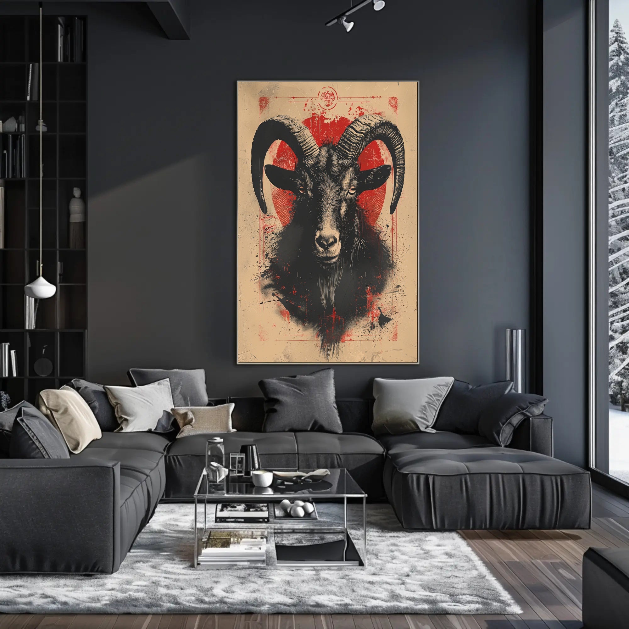 Majestic Goat Art Print Poster for Home Decor and Nature Lovers PosterGoat