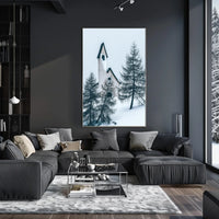 Serene Winter Chapel in Snowy Alpine Landscape