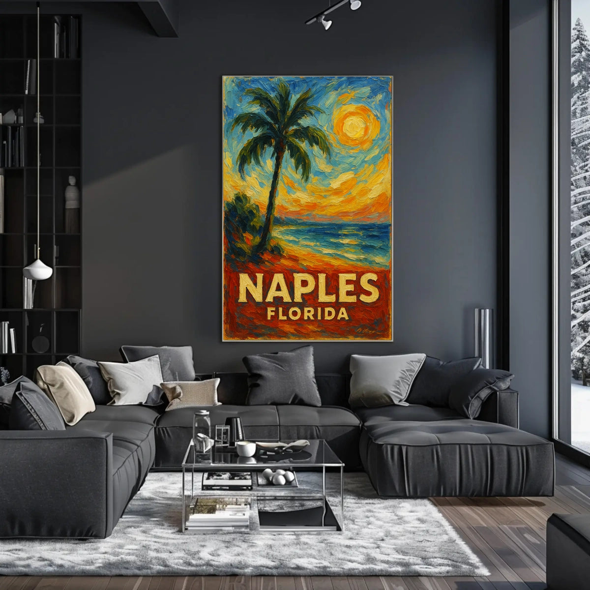 Naples Florida Brushstroke Art Poster