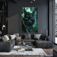 Enigmatic Forest Feline Art Print Poster Decor PosterGoat