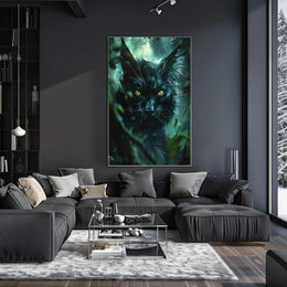 Enigmatic Forest Feline Art Print Poster Decor PosterGoat